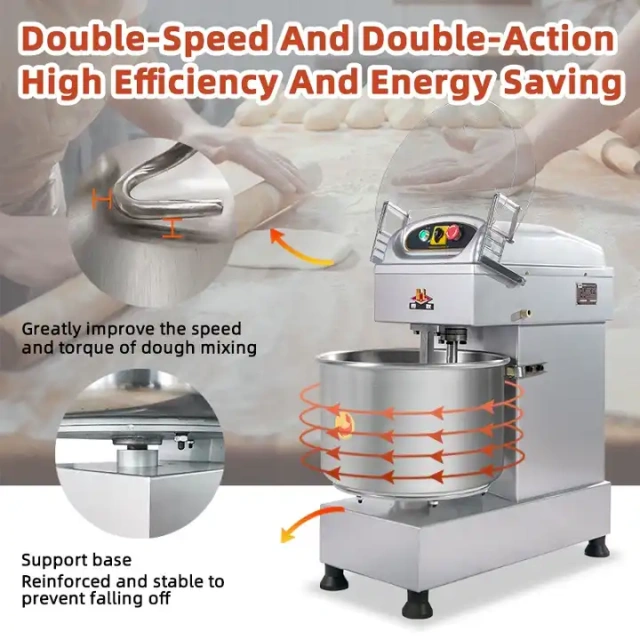 Cake and bread dough spiral mixer Industrial 20L 30L 40L 50L stainless steel powerful dough mixing machine