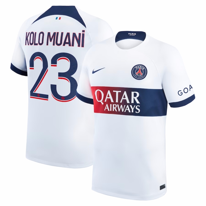 Paris Saint-Germain Away Jersey  2023/24 With Kolo Muani 23 Printing  PSG Short sleeve free shipping