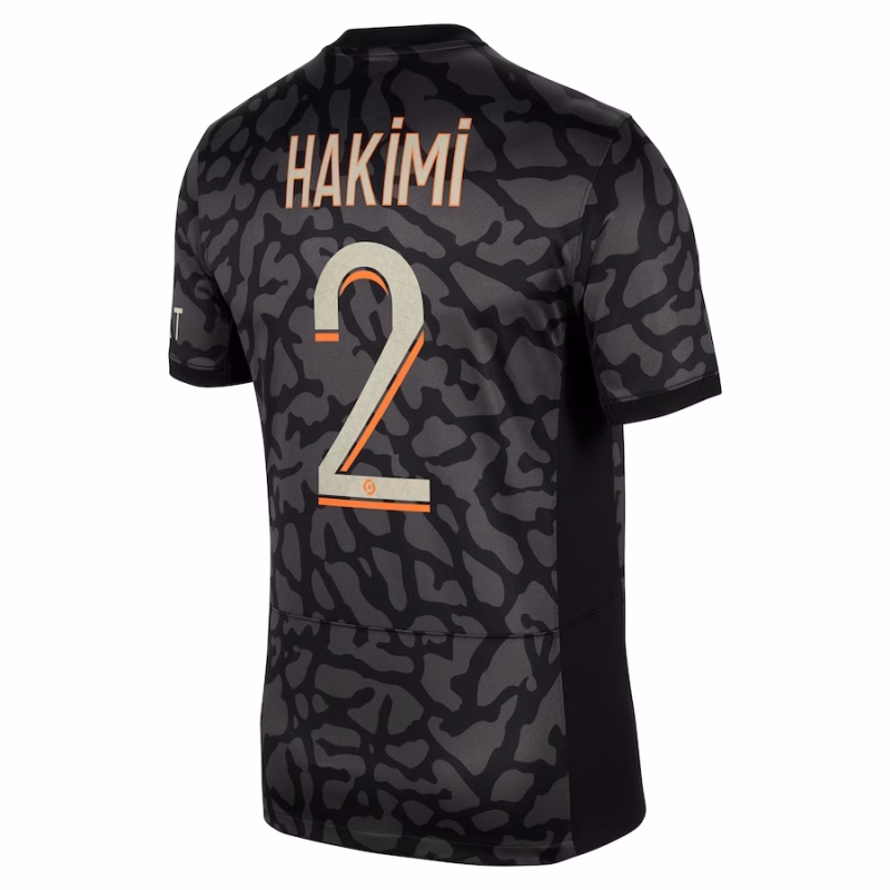 Paris Saint-Germain Third Away Jersey  2023/24 With Hakimi 2 Printing  PSG Short sleeve free shipping