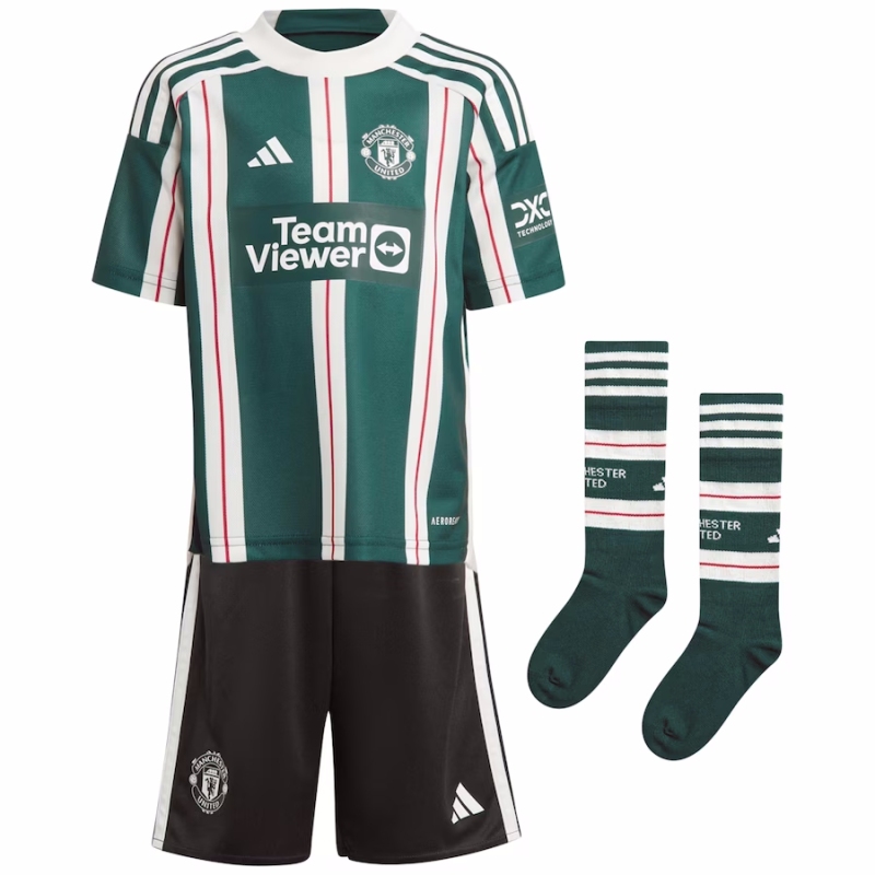 Kids' Manchester United Full  Away Jersey Kit  Short sleeve  23/24 +socks + free shipping