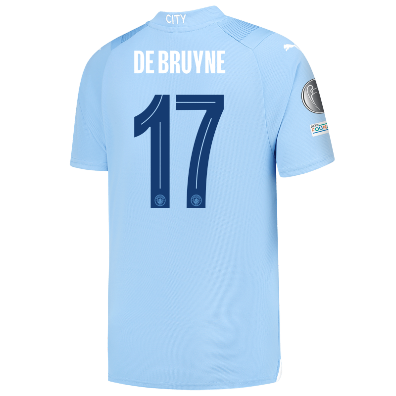 Manchester City Home Jersey  2023/24 With  DE BRUYNE 17 Printing Short sleeve free shipping
