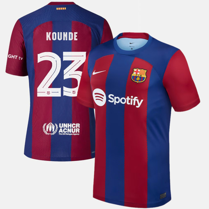 FC Barcelona fan version home Jersey - KOUNDE  23  free shipping 23/24