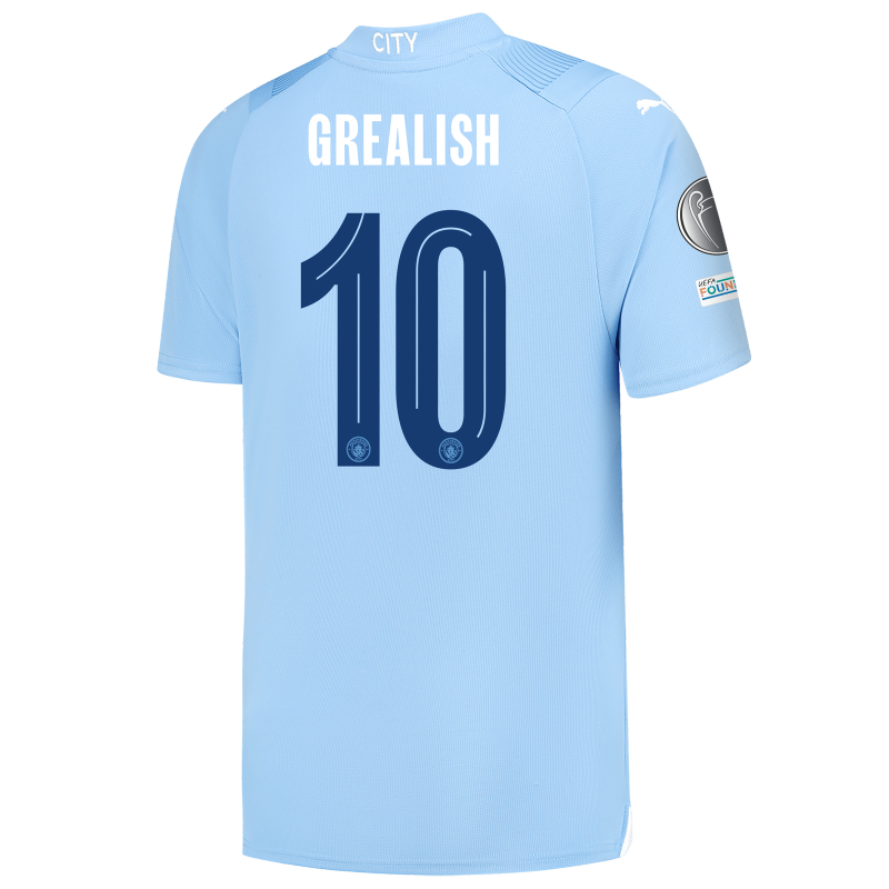 Manchester City Home Jersey  2023/24 With  GREALISH 10 Printing Short sleeve free shipping