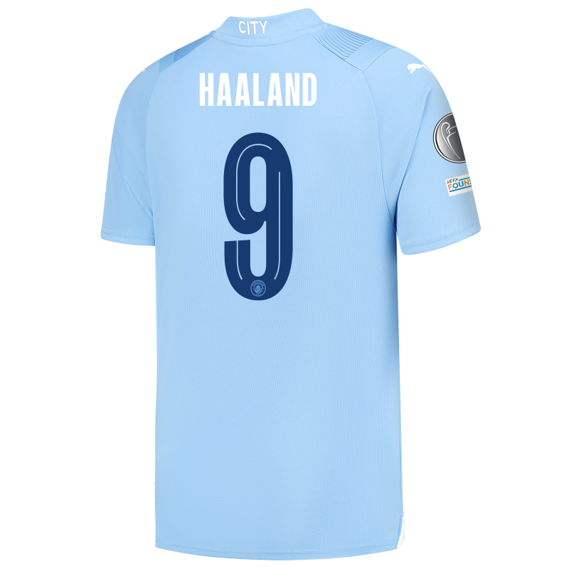 Manchester City Home Jersey  2023/24 With HAALAND 9 Printing Short sleeve free shipping