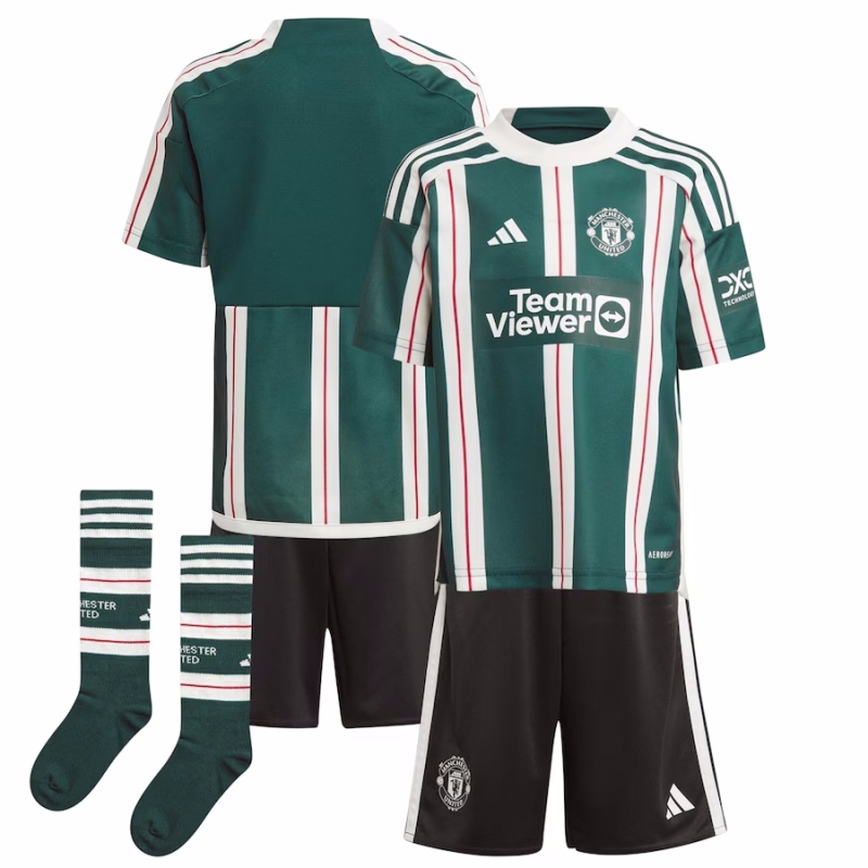 Kids' Manchester United Full  Away Jersey Kit  Short sleeve  23/24 +socks + free shipping