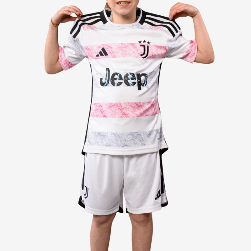 23/24 Juventus children's Away  jersey  Short sleeve  kids soccer jersey kit +socks + free shipping