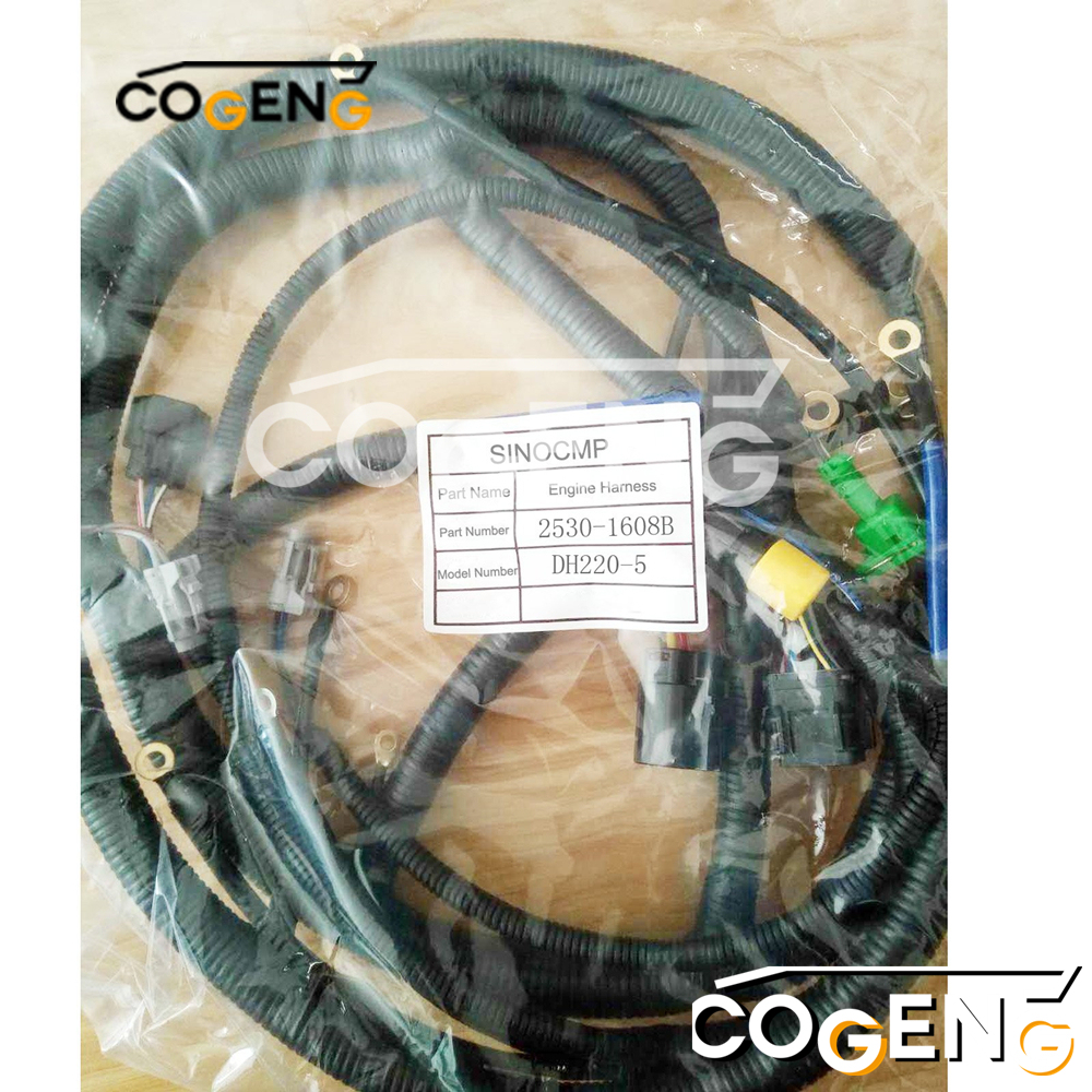 COGENG 2530-1608 2530-1608A 2530-1608B Wiring Harness | Direct OEM Replacement for Doosan DH130LC-V DH220LC-V SOLAR 220LC-V 220LL,Excavator Solenoid Valve | Excavator Pressure Switch | Excavator Revolution Sensor | Excavator Wiring Harness | Excavator Throttle Motor --- COGENG High-Qulity Parts Service GAOGENG Provider,COGENG OEM-Compatible Main Wiring Harness Set for Doosan DH130LC-V / DH220LC-V / SOLAR 220LC-V Excavators | Replaces 2530-1608, 2530-1608A, 2530-1608B
