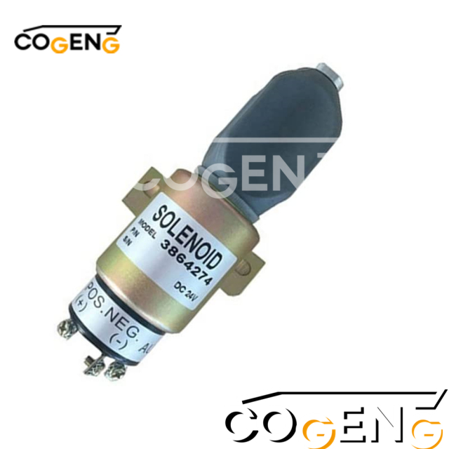 COGENG 3864274 Hyundai Solenoid Valve 24V | Direct OEM Replacement for R140LC-9S R200LC-7 R250LC-7,Excavator Solenoid Valve | Excavator Pressure Switch | Excavator Revolution Sensor | Excavator Wiring Harness | Excavator Throttle Motor --- COGENG High-Qulity Parts Service GAOGENG Provider,Fuel Shut-Off Solenoid Valve 3864274 24V for Hyundai R200LC-7 R250LC-7 Excavator | Replaces 1751ES-24E7U1B1S5 | COGENG