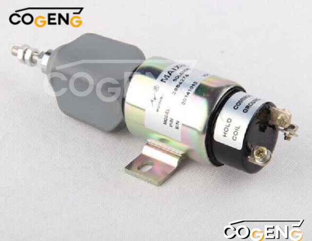 COGENG 3864274 Hyundai Solenoid Valve 24V | Direct OEM Replacement for R140LC-9S R200LC-7 R250LC-7,Excavator Solenoid Valve | Excavator Pressure Switch | Excavator Revolution Sensor | Excavator Wiring Harness | Excavator Throttle Motor --- COGENG High-Qulity Parts Service GAOGENG Provider,Fuel Shut-Off Solenoid Valve 3864274 24V for Hyundai R200LC-7 R250LC-7 Excavator | Replaces 1751ES-24E7U1B1S5 | COGENG