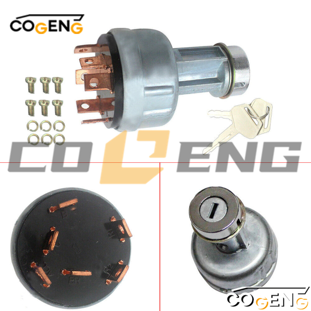 COGENG OEM-Compatible Universal Ignition Switch for Komatsu Legacy Equipment | Replaces 08086-10000,Excavator Solenoid Valve | Excavator Pressure Switch | Excavator Revolution Sensor | Excavator Wiring Harness | Excavator Throttle Motor --- COGENG High-Qulity Parts Service GAOGENG Provider,COGENG Premium OEM Replacement Ignition Starter Switch for Komatsu Excavators & Dozers (P/N: 08086-10000)