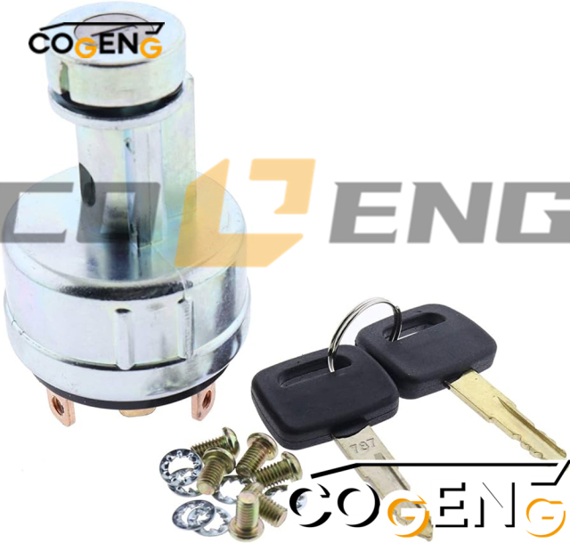 COGENG OEM-Compatible Universal Ignition Switch for Komatsu Equipment | Replaces 22B-06-11910,Excavator Solenoid Valve | Excavator Pressure Switch | Excavator Revolution Sensor | Excavator Wiring Harness | Excavator Throttle Motor --- COGENG High-Qulity Parts Service GAOGENG Provider,COGENG Ignition Switch (Key Switch) Replaces Komatsu OEM Part Number: 22B-06-11910 (Also commonly replaces 20Y-06-24680, 08086-10000, and 08086-20000 on some models)