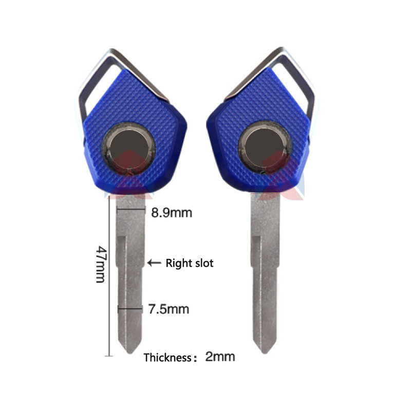 Motorcycle Uncut Blank Key For  Kawasaki Ninja H2 H2R ZX6R ZX10R zzr400 Z750 Z800 Z1000 Versys er6n er6f