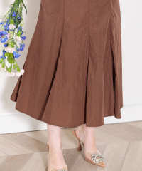 LEJA-レース花柄透け切り替えロング丈マーメイドフレアドレスワンピース結婚式 パーティードレス