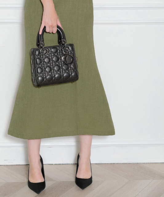 LEJA-配色パイピング花柄レースペプラムセットアップワンピース美脚効果セットアップドレス結婚式 パーティードレス