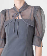 花柄ボレロマーメイドワンピースセットアップロングドレスワンピース美脚効果結婚式 パーティードレス