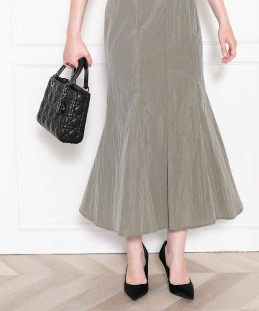 レース花柄透け切り替えロング丈マーメイドフレアドレスワンピース結婚式 パーティードレス