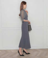 花柄ボレロマーメイドワンピースセットアップロングドレスワンピース美脚効果結婚式 パーティードレス