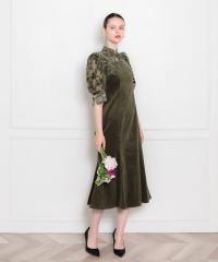 花柄ボレロマーメイドワンピースセットアップロングドレスワンピース美脚効果結婚式 パーティードレス