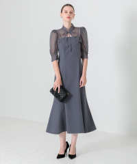 LEJA-花柄ボレロマーメイドワンピースセットアップロングドレスワンピース美脚効果結婚式 パーティードレス