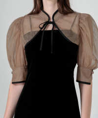 LEJA-花柄ボレロマーメイドワンピースセットアップロングドレスワンピース美脚効果結婚式 パーティードレス