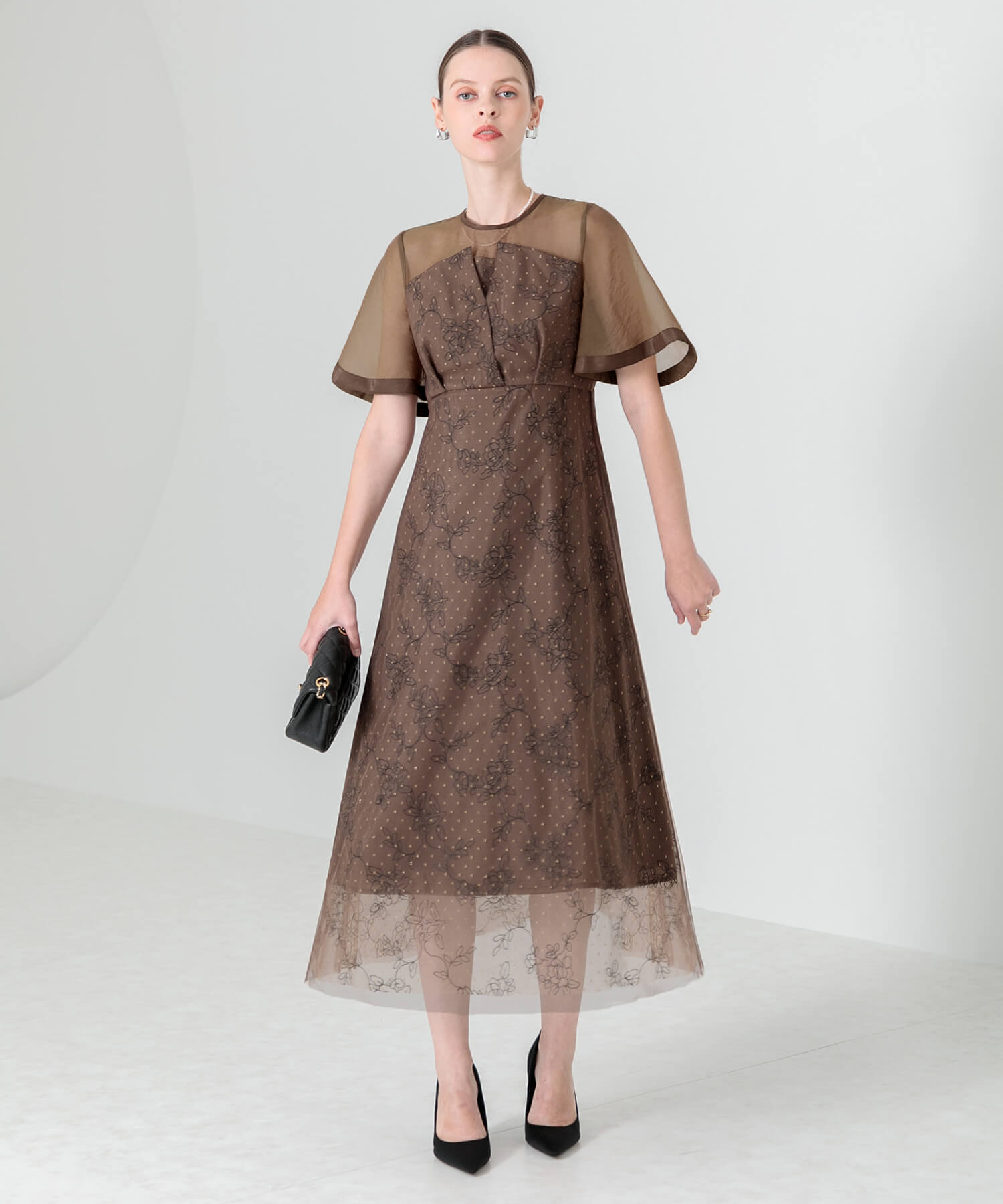 Marchesa Notte オーガンジー ビスチェ ロング ドレス 関税込 Marchesa Notte オーガンジー ビスチェ ロング ドレス 関税込