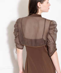 透け感チャイナトップス付きロング丈キャミソールセットアップワンピースドレス美脚効果結婚式 パーティードレス