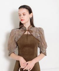 花柄ボレロマーメイドワンピースセットアップロングドレスワンピース美脚効果結婚式 パーティードレス