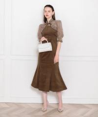 花柄ボレロマーメイドワンピースセットアップロングドレスワンピース美脚効果結婚式 パーティードレス