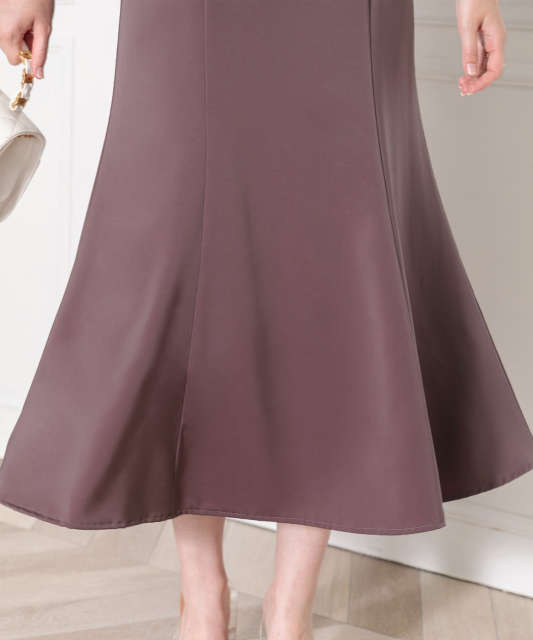 LEJA-透け感チャイナトップス付きロング丈キャミソールセットアップワンピースドレス美脚効果結婚式 パーティードレス