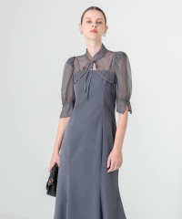 花柄ボレロマーメイドワンピースセットアップロングドレスワンピース美脚効果結婚式 パーティードレス