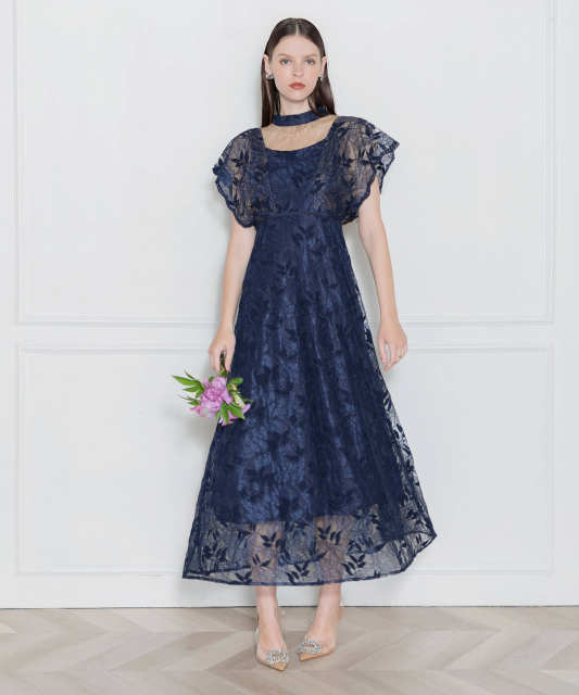 年内まで販売!】カクテルドレス カラードレス 滲み 水色 