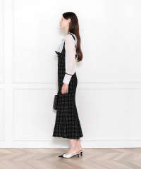 LEJA-2WAY襟付き異素材マーメードロングドレスワンピース美脚効果結婚式 パーティードレス