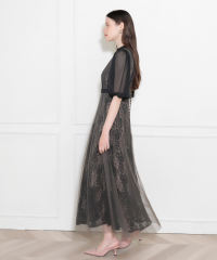 美脚効果ハイウエストチュールレース切り替えドレス結婚式(TV紹介アイテム) パーティードレス