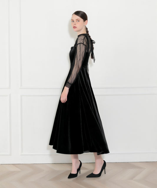 2WAY美脚フレアハイウエストキャミソールロングドレス結婚式セットアップ パーティードレス