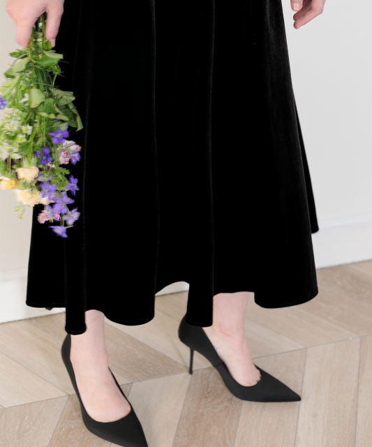 2WAY美脚フレアハイウエストキャミソールロングドレス結婚式セットアップ パーティードレス