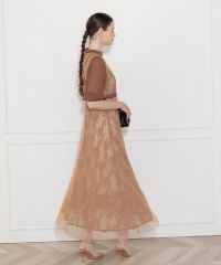 美脚効果ハイウエストチュールレース切り替えドレス結婚式(TV紹介アイテム) パーティードレス