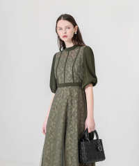 美脚効果ハイウエストチュールレース切り替えドレス結婚式(TV紹介アイテム) パーティードレス