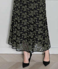 花柄刺繍レース切り替えマーメイドワンピース美脚効果ドレス結婚式 パーティードレス