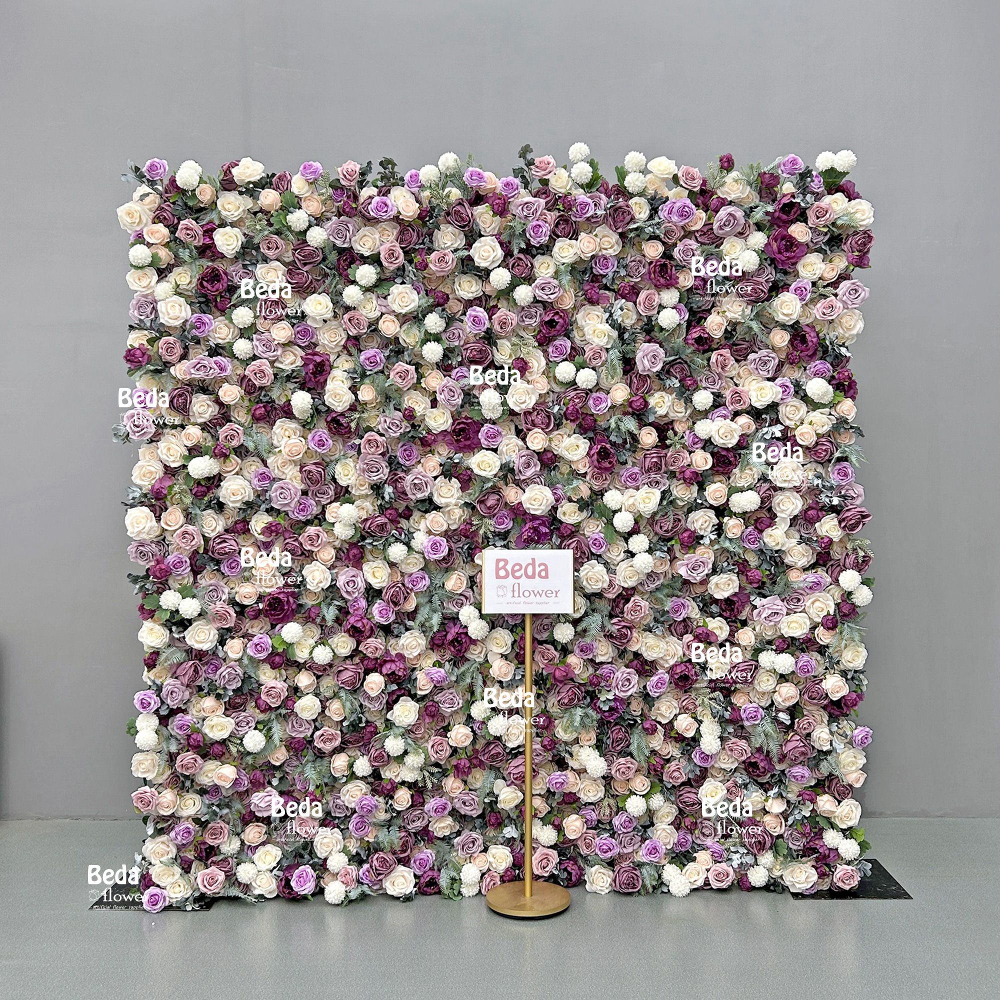 Beda New Product Silk Floral Wedding Background Purple White Backdrop ...