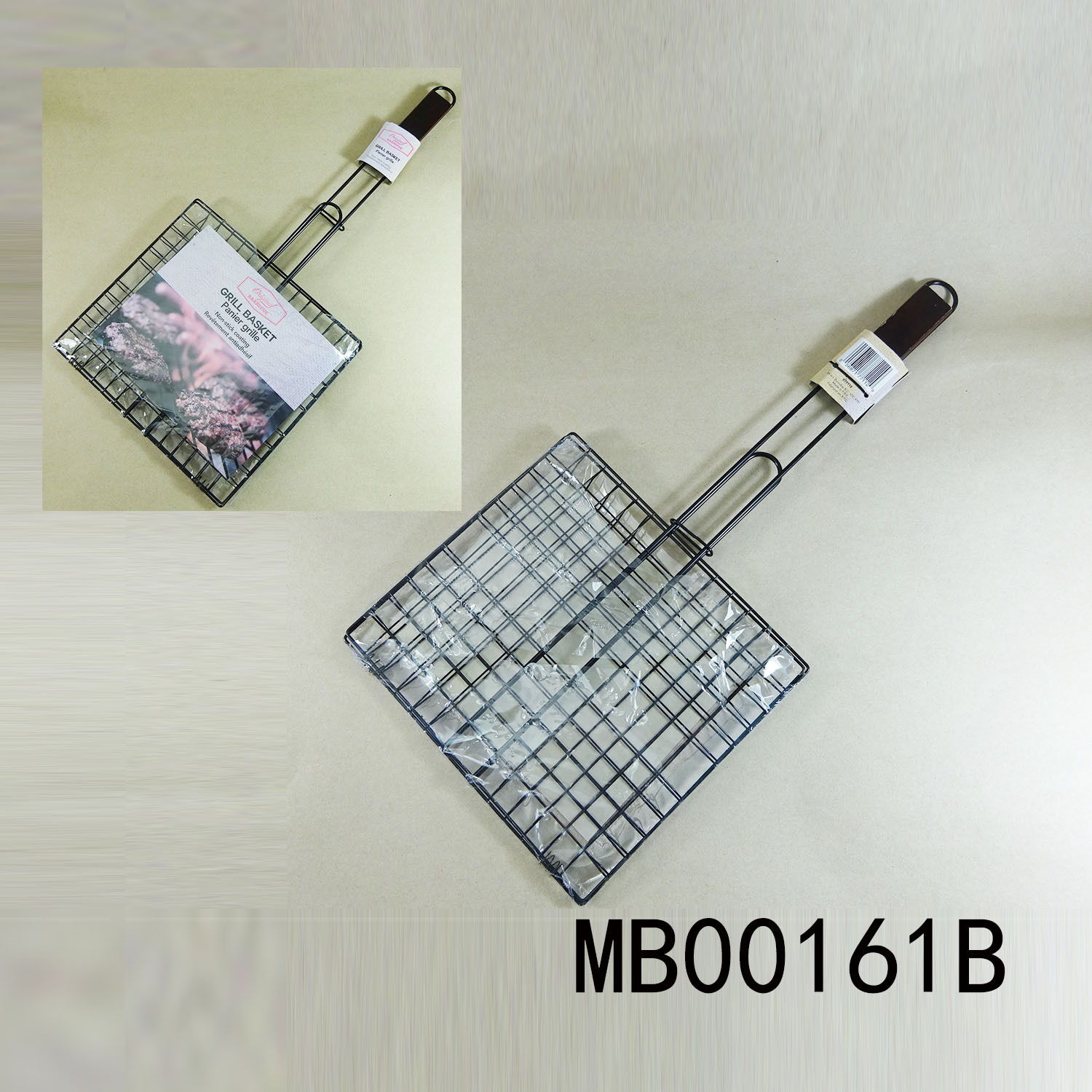 NON STICK BBQ NET with WOOD Handle SP