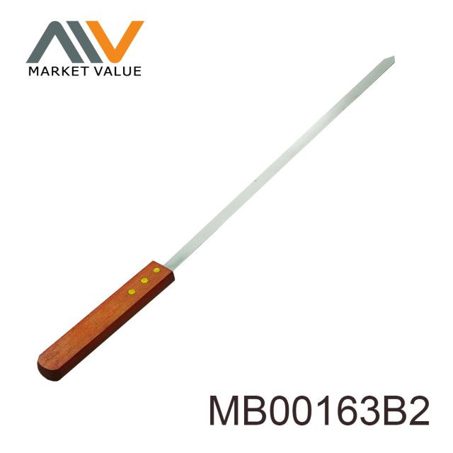BBQ FLAT SKEWER WOODEN Handle TC