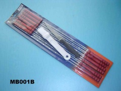12PCS BBQ SKEWER with OIL BRUSH with STEAK KNIFE
