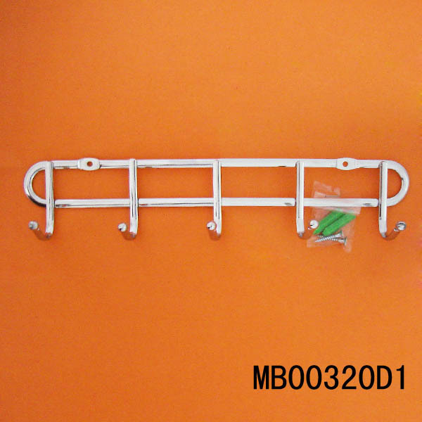 5 HOOKS CHROME HOOK HANGER FLAT WIRE
