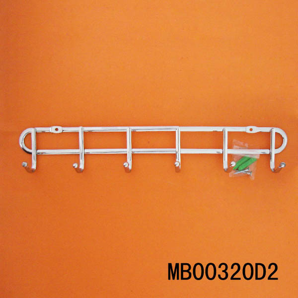 6 HOOKS CHROME HOOK HANGER FLAT WIRE