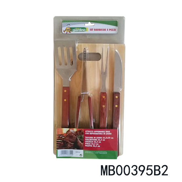 5PCS BBQ TOOLS WOOD Handle