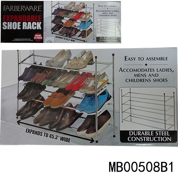 CHROME 24PAIRS SHOE RACK