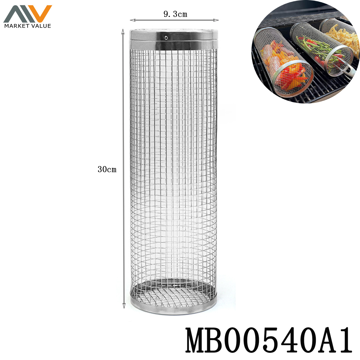 Stainless Steel Rollin Grill Basket Color Card