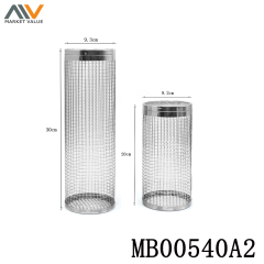 2PCS SS Rolling Grill Basket Including 2 HOOKS