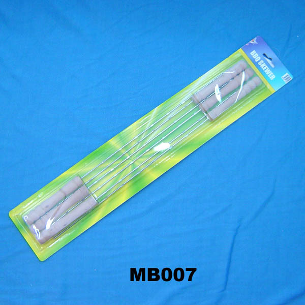 6PCS WOOD Handle BBQ SKEWER