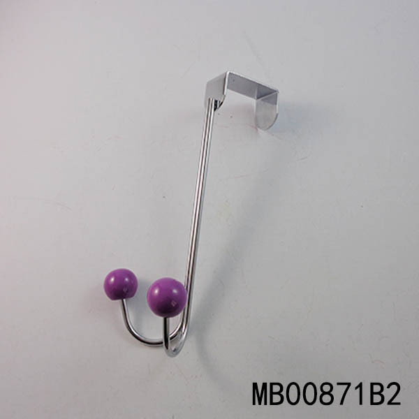 SS CHROME CABINET HOOK with 2PCS RESIN BEAD POLYBAG style 2